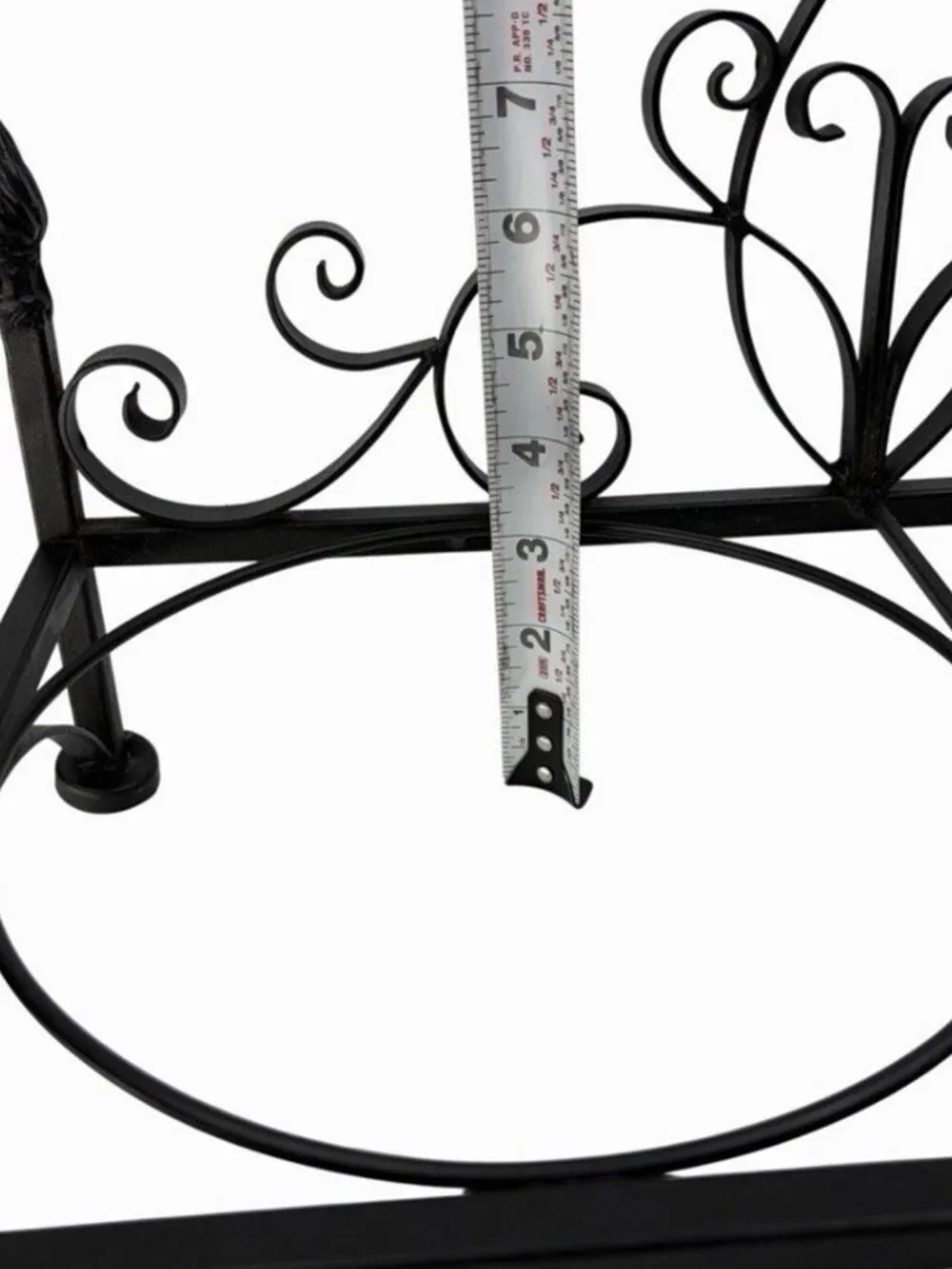 Vintage Victorian Style Wrought Iron Dog Food & Water Bowl Holder Ornate Scroll